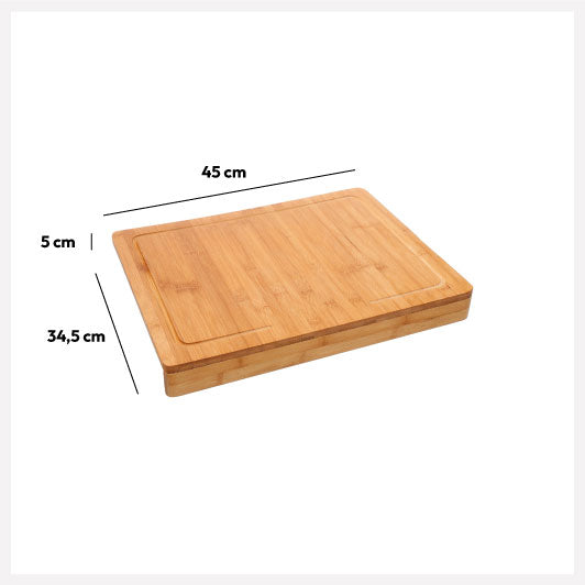 Planche à Découper en Bambou avec Rebord