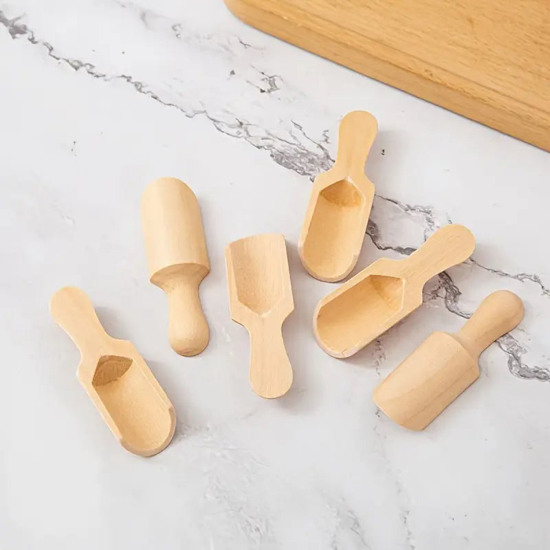 Lot de 6 Cuillères en Bois Naturel