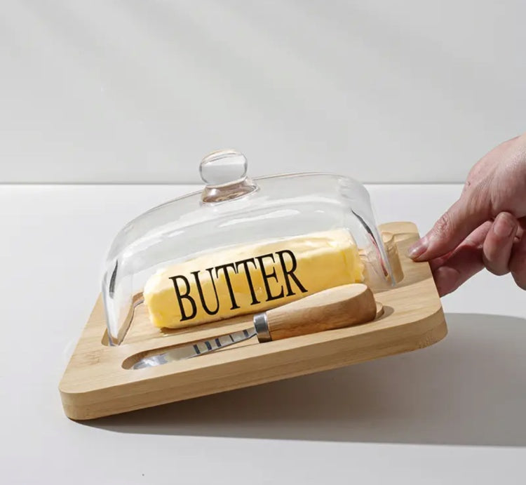 Beurrier en Verre avec Couvercle – Cloche