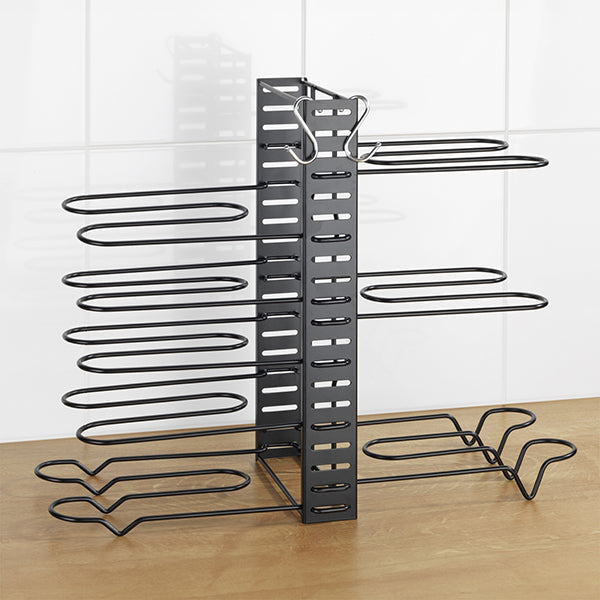 Support Organisateur 3-en-1 pour Casseroles, Poêles & Couvercles