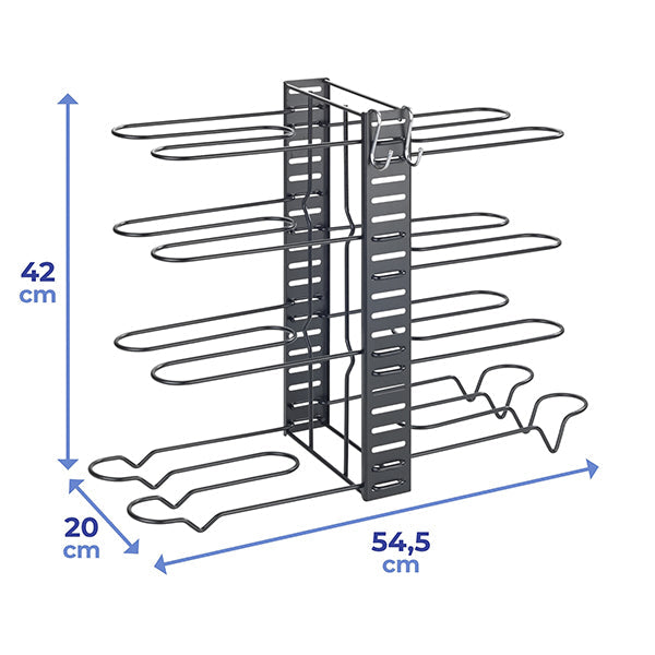 Support Organisateur 3-en-1 pour Casseroles, Poêles & Couvercles