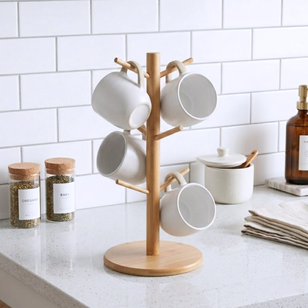 Organisateur Porte-Tasses en Bambou