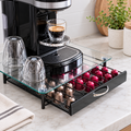 Porte-Capsules Café en Métal & Verre – 36 Capsules Nespresso & Dolce Gusto