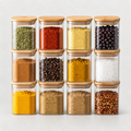 Pack de 12 Bocaux en Verre 450 ml Carrés