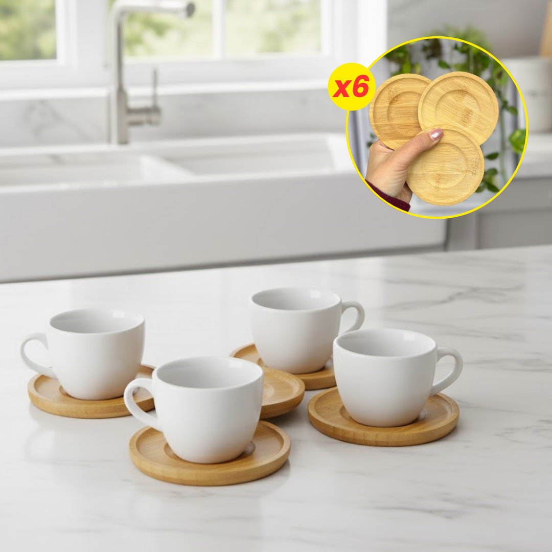 Lot de 6 Dessous de Verre en Bambou
