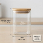 Pack de 12 Bocaux en Verre 450 ml Carrés