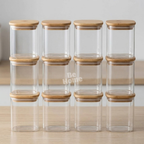 Pack de 12 Bocaux en Verre 450 ml Carrés