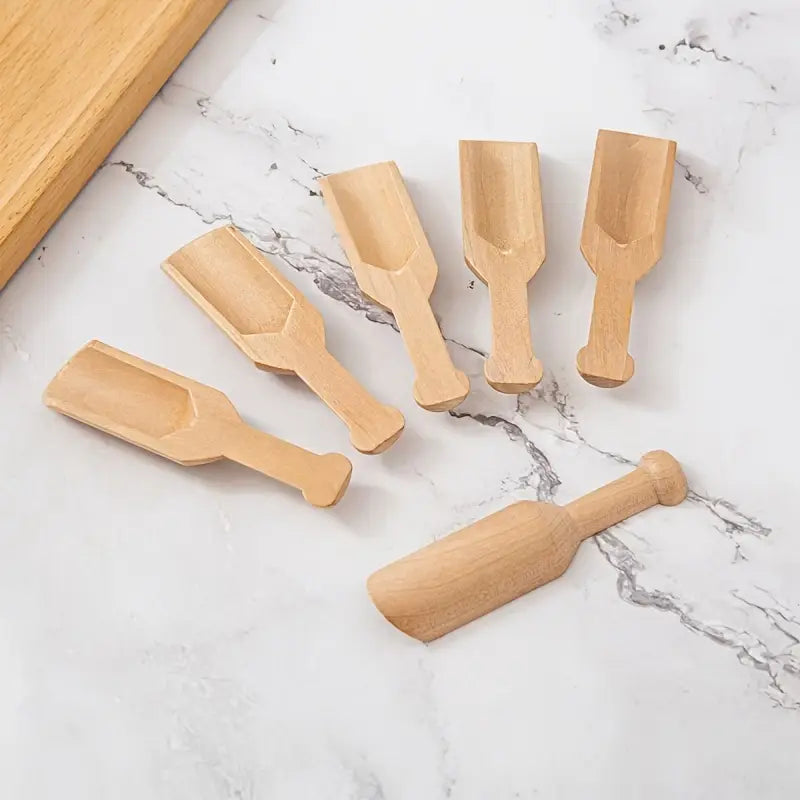 Lot de 6 Cuillères en Bois Naturel