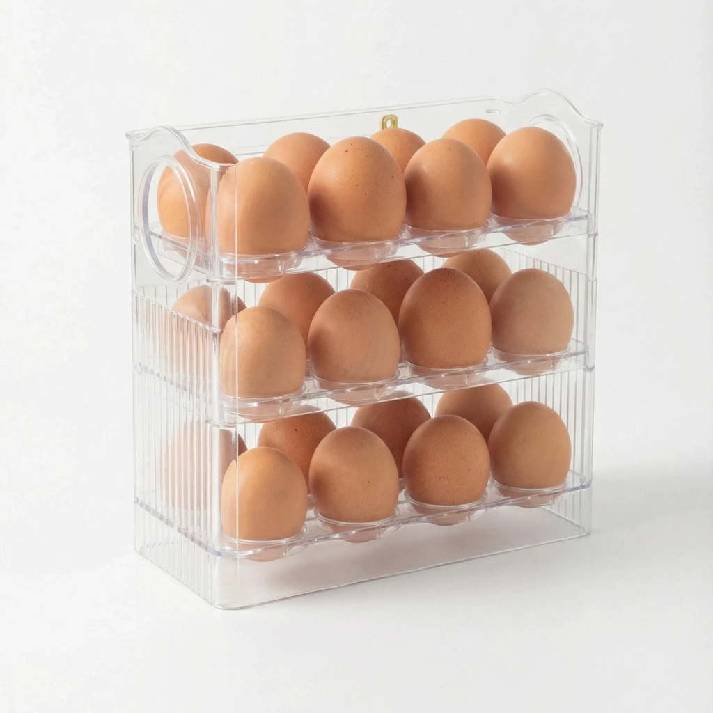 Porte-Œufs Pliable 3 Niveaux Capacité 30 Œufs